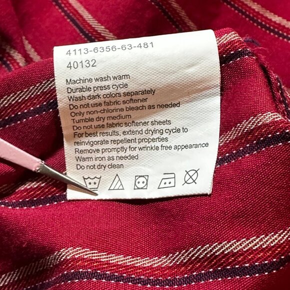 Vintage Haggar Striped Long Sleeve Button-Up Shirt Red White & BlueSize XL - Picture 13 of 13